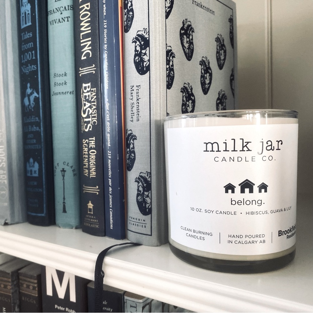 Milk Jar Soy Candle in Hibiscus, Guava and Lily